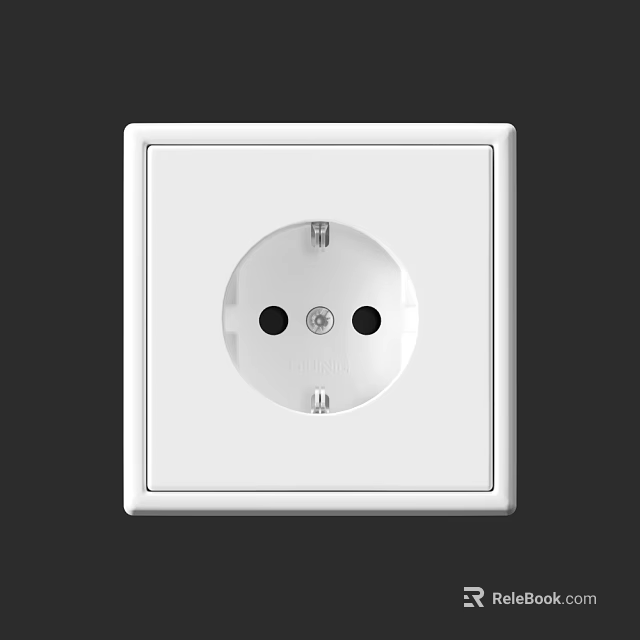 Modern White Square Wall Socket Panel For Home Electrical Use 3d model 