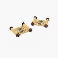 Two Bamboo Scrolls With Intricate Floral Patterns For Decorative