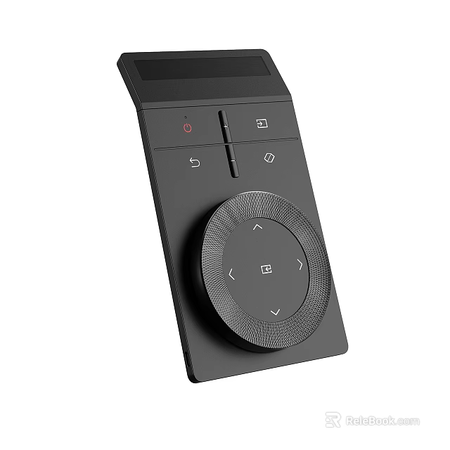 Black Wireless Bluetooth Controller With Control Buttons And Circular Dial For Mobile Digital Devices 3d model