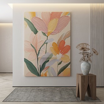 Modern plant painting decorative painting 3d model