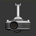 Sleek White Computer Projector With Adjustable Top Mount And Compact Modern Design