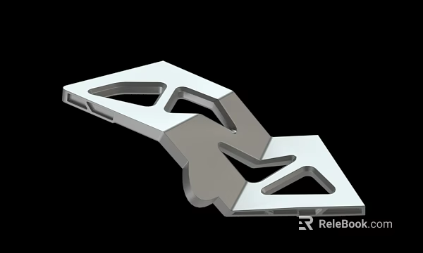 Geometric Industrial Component Featuring Hollow Cutouts And Angled Metallic Structures 3d model 