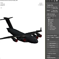 Large Military Transport Aircraft Flying High In Blue Sky With White Clouds