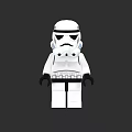 Building Blocks Stormtrooper Minifigure With White Armor And Black Gloves Design