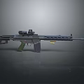 Modern Tactical Rifle with Scope Magazine Green Stock and Barrel