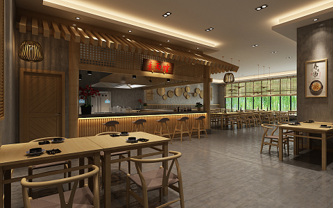 Chinese noodle restaurant noodle restaurant 3d model