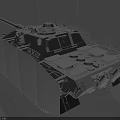 Detailed Military Tank Model With Gun Barrel Tracks And Structural Details