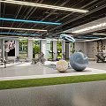 Spacious Modern Fitness Gym Featuring Treadmills Dumbbells And Multi functional Equipment