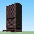 Modern High Rise Office Building With Glass Windows And Entrance Plaza Design