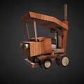 Wooden Building Blocks Toy Truck Model With Detailed Cabin And Round Wheels