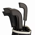Stylish Black Golf Bag With White Stripe Accents And Golf Clubs For Sports Equipment