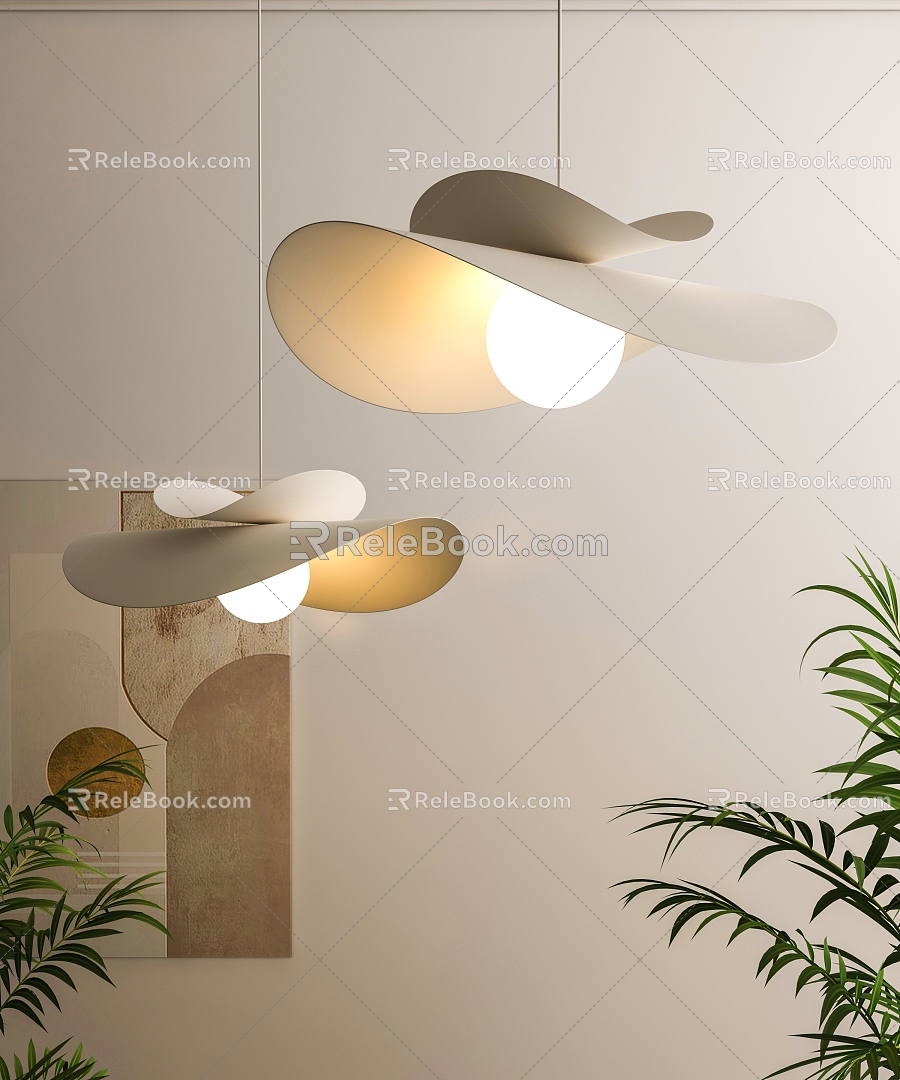 Modern Chandelier Creative Cream Restaurant Chandelier Bedroom Living Room Chandelier Full Spectrum Dining Room Eye Protection Chandelier 3d model