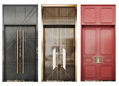 Modern double door 3d model