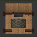 Classic Interior Scene With Wooden Fireplace Side Bookshelves Central Painting And Checkerboard Rug
