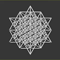 White Geometric 3D Wireframe Structure With Triangular Faces And Reflective Base 3d model