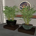 Bamboo Bonsai As Stylish Indoor Decor With Artwork 3d model