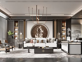 New Chinese Living Room 3d model