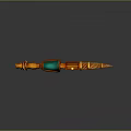 Ornate Curved Dragon Design Decorative Weapon With Orange Yellow And Green Accents