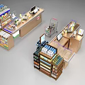 Well Organized Supermarket Department Store With Checkout Counters Shopping Carts And Stocked Shelves