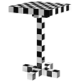 Black And White Checkered Playground Equipment With Sturdy Pillar And Stable Base Structure 3d model