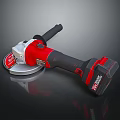 Red And Black Cordless Angle Grinder Power Tool With Handle And Disc
