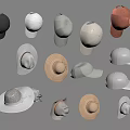 Assorted Hats With Cotton Baseball Caps Straw Wide Brimmed Hats And Neutral Tones