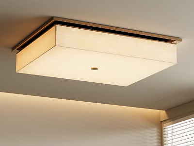 Modern Minimalist Square Ceiling Chandelier With Wooden Frame And Light Shade 3d model