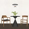 Modern Dining Table and Chair Dining Table and Chair Combination Casual Table and Chair Combination 3d model