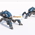 Smart Mechanical Spider Machines With Blue Exterior And Multi Legged Design 3d model