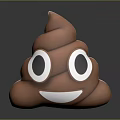 Cute Poop Shaped Cartoon Decorative Ornament Set With Big Eyes Smiling Face And Brown Color