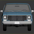 Blue Classic Single Cab Pickup Truck With White Wheels And Shiny Exterior