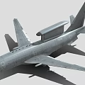 Gray Passenger Aircraft With Prominent Top Radar Dome And Extended Wings Structure