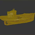 Vintage Brown And White Tugboat Model With Cockpit Deck And ASSO Number