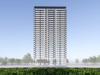 New Chinese-style Residential Building High-rise Residential Building 3d model