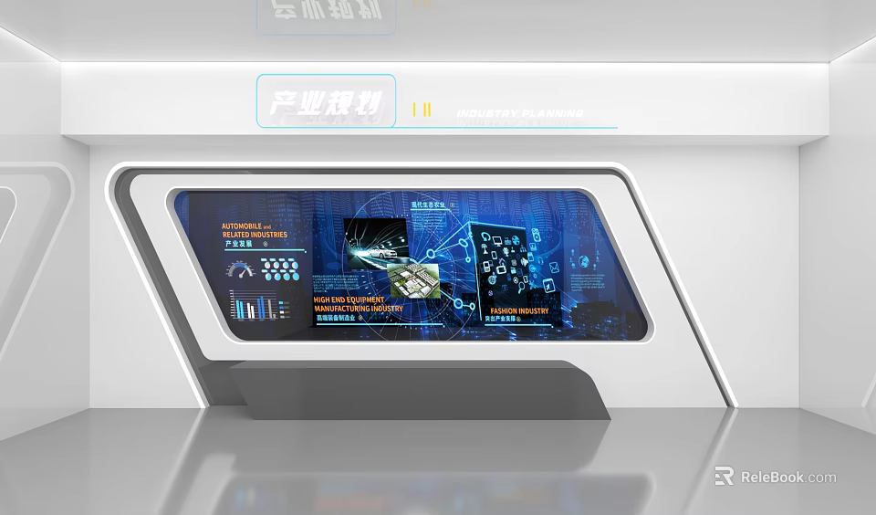 Modern Industrial Cluster Display Interface With Data Charts Analytics And Metrics 3d model 