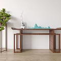 New Chinese-style End View Table Entrance Cabinet 3d model