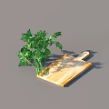 Fresh Green Parsley Herb as Kitchen Ingredient on Wooden Cutting Board