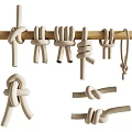 Various Decorative Rope Knots in Different Styles Shapes and Designs 3d model