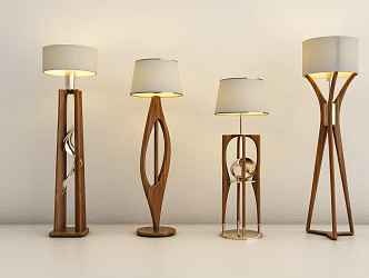 Log wind floor lamp artistic floor lamp 3d model