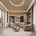 Modern Luxury Front Reception Lounge With Comfortable Armchairs And Bright Floor To Ceiling Windows
