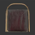 Minimalist Light Wood Single Chair With Armrests And Dark Red Textured Seat Cushion