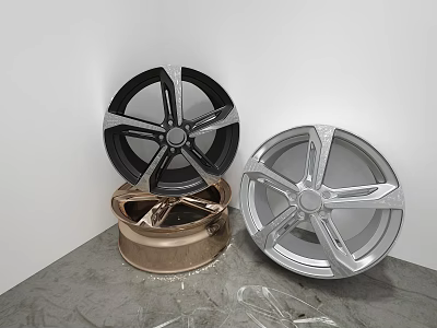 Car Tires Featuring Black Gold Silver Wheel Rims In Different Colors 3d model Car Tires Featuring Black Gold Silver Wheel Rims In Different Colors 3d model