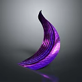 Purple Crescent Shaped Textured Modern Architectural Decorative Structure With Glossy Surface