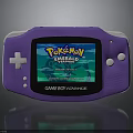 Purple Game Boy Advance Handheld Gaming Console With Pokémon Emerald