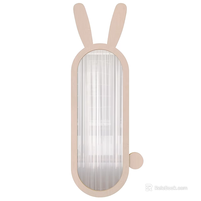 Cute Bathroom Mirror with Rabbit Ear Shape Design for Kids Bathroom Stylish Decorative and Functional 3d model 