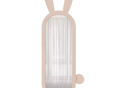 Cute Bathroom Mirror with Rabbit Ear Shape Design for Kids Bathroom Stylish Decorative and Functional 3d model