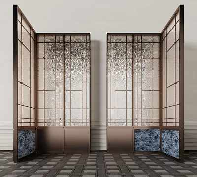 Metal water glass screen 3d model