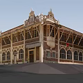 Traditional Architecture With Red Tiled Roof Arched Windows Stone Facade And Decorative Spires