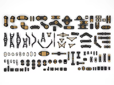 modern mechanical parts 3d model