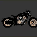 Black Cruiser Motorcycle With Modern Design And Golden Wheels Shiny Metallic Parts